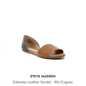 Steve Madden Sidestep Sandal in Black & Brown Leather - Size 11 - NEW!